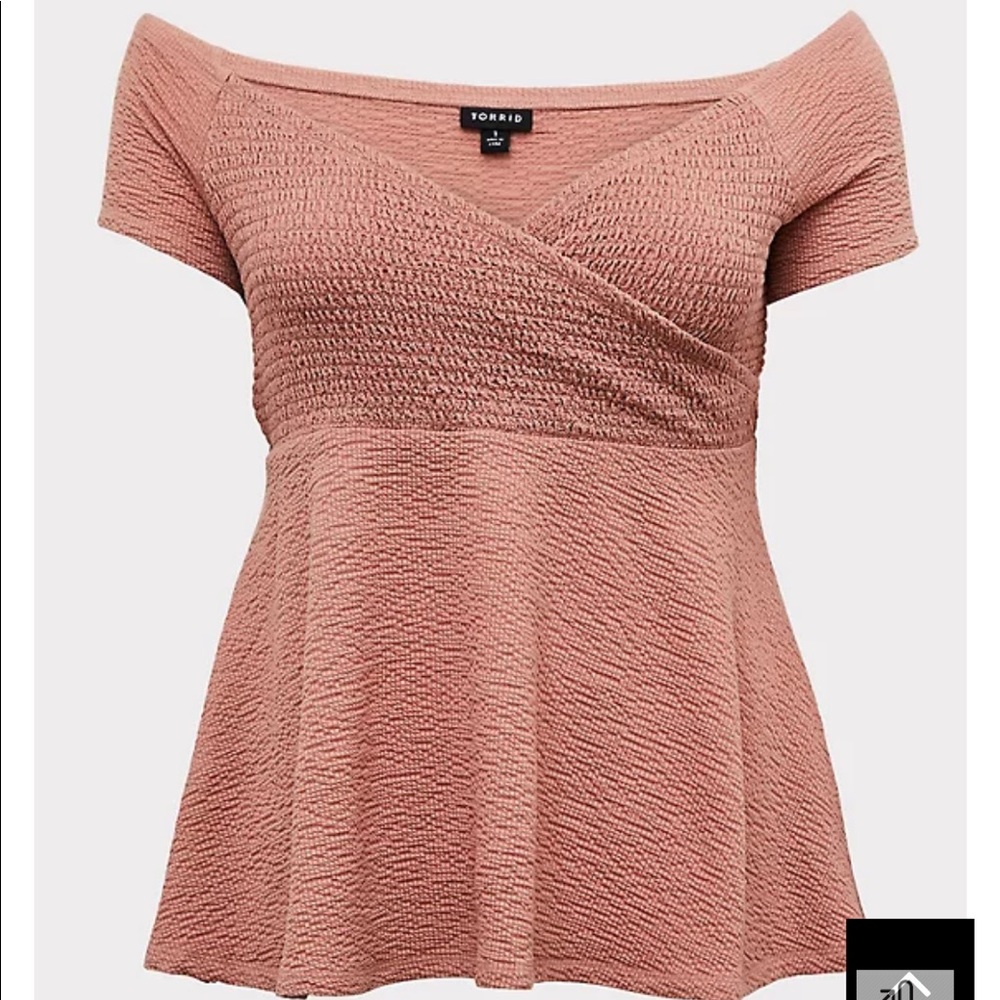 Torrid Textured Off-Shoulder Babydoll Top 00